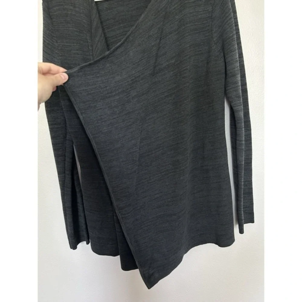 Eileen‎ Fisher draped Open Front Cardigan S Black Textured Minimalist silk blend